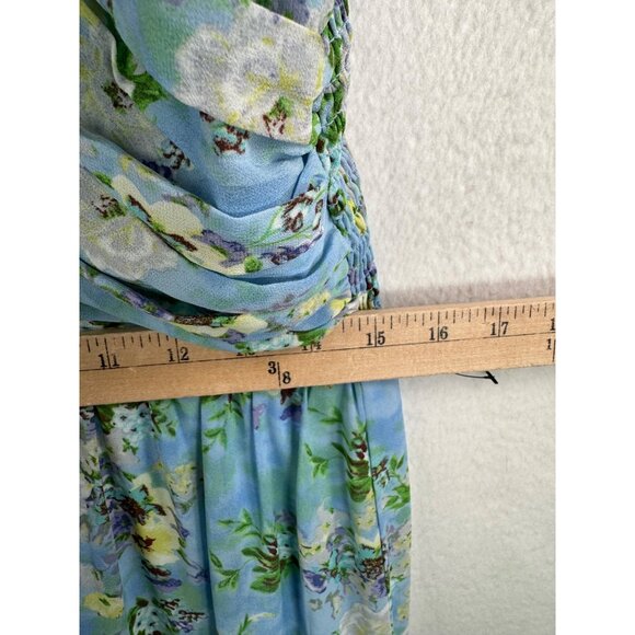 Astr The Label Floral Shirred Sundress in Blue Green‎ Floral sz M - Picture 7 of 10